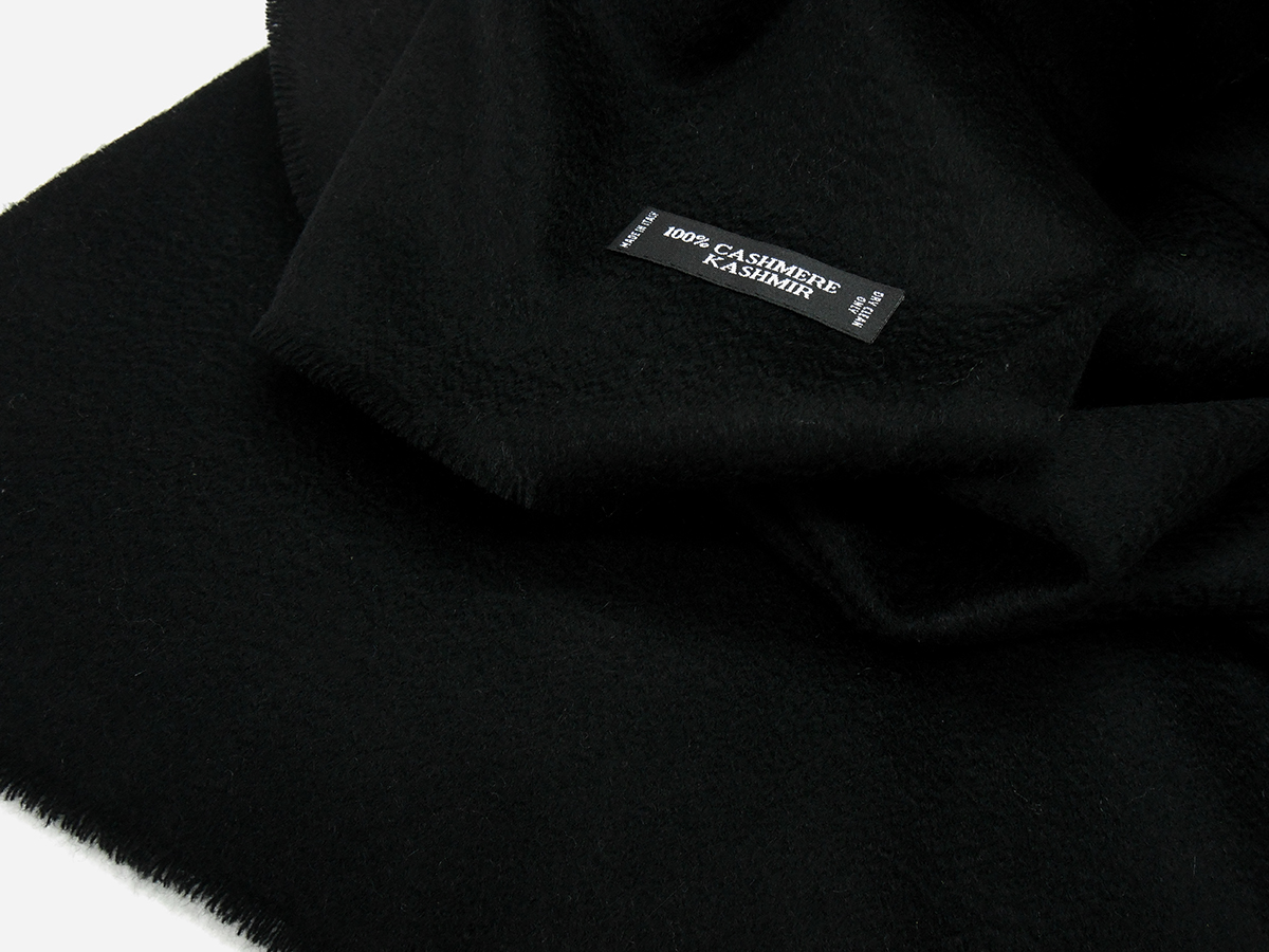 STOLA CASHMERE ART. SCIARPA 250/40 FRANGETTA V. NERO - immagine 2