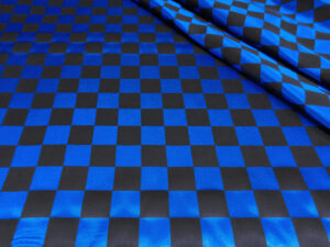 SATIN SHOW V  CHECKERS BLUETTE / BLACK