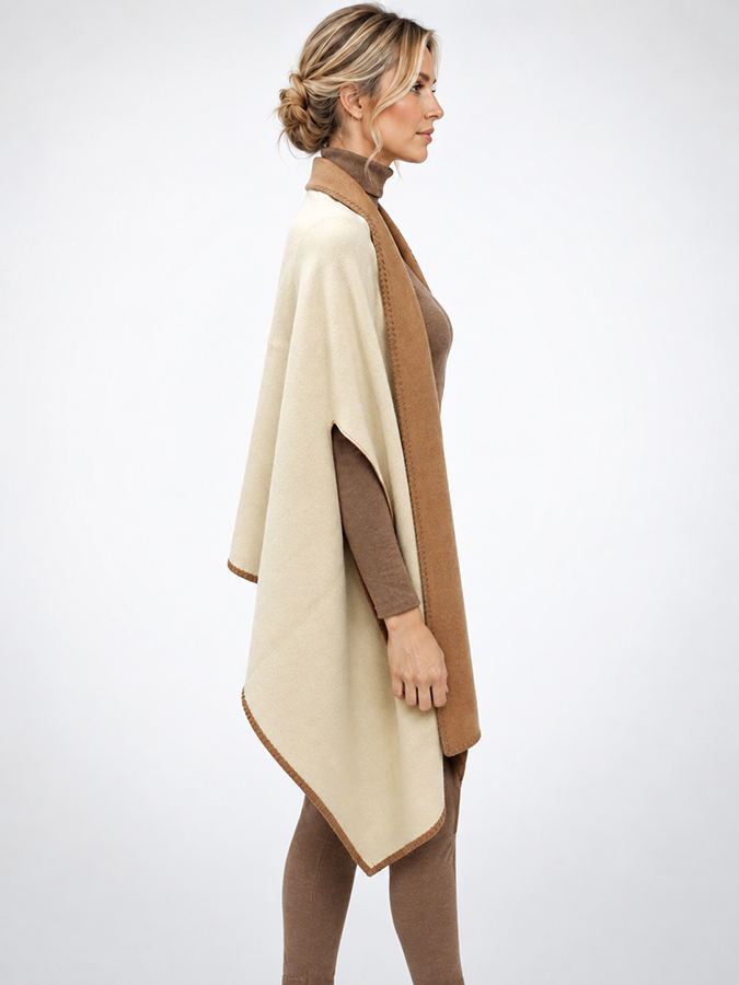 STOLA CASHMERE ART. NABUCCO/2 V. CREMA / BISCOTTO - immagine 2