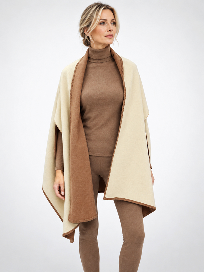 STOLA CASHMERE ART. NABUCCO/2 V. CREMA / BISCOTTO - immagine 3