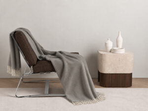 PLAID PURO CASHMERE MATRIMONIALE ART. PLAID COCOON V. GRIGIO / PANNA