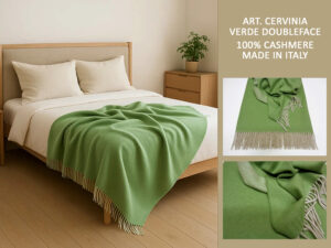 PLAID PURO CASHMERE ART. CERVINIA V. VERDE DOUBLEFACE