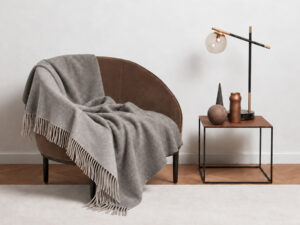 PLAID PURO CASHMERE ART. CERVINIA V. GRIGIO NATURALE DOUBLEFACE