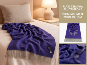 PLAID PURO CASHMERE ART. CERVINIA V. BLU TAMPONE