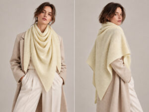 SCIALLE PURO CASHMERE ART. 1480 TRIANGOLO V. AVORIO
