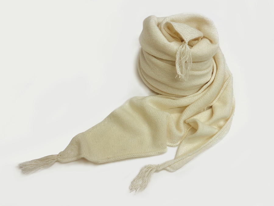 SCIALLE PURO CASHMERE ART. 1490 TRIANGOLO NAPPE V. AVORIO - immagine 2