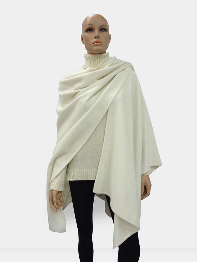 MANTELLA CHARME IN CASHMERE ZIBELLINO FUR EFFECT V. BIANCO - immagine 3