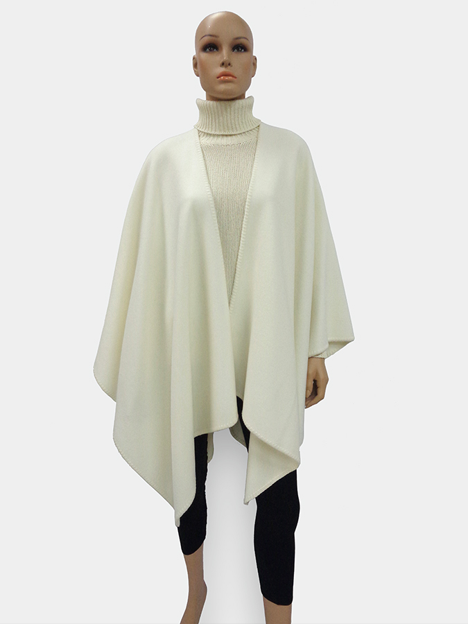 MANTELLA CHARME IN CASHMERE ZIBELLINO FUR EFFECT V. BIANCO - immagine 4