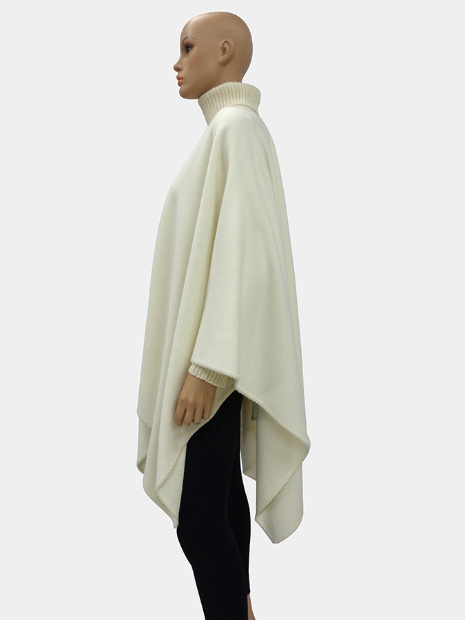MANTELLA CHARME IN CASHMERE ZIBELLINO FUR EFFECT V. BIANCO - immagine 5