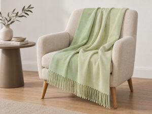 PLAID PURO CASHMERE ART. DIUTY V. AVORIO / VERDE SFUMATO
