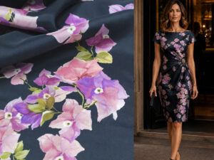 CREPE DE CHINE PURE SILK ART. FARADIBA V. BLACK