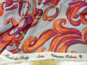 PURE SILK GEORGETTE ART. VENKA V. GRAY / BORDEAUX