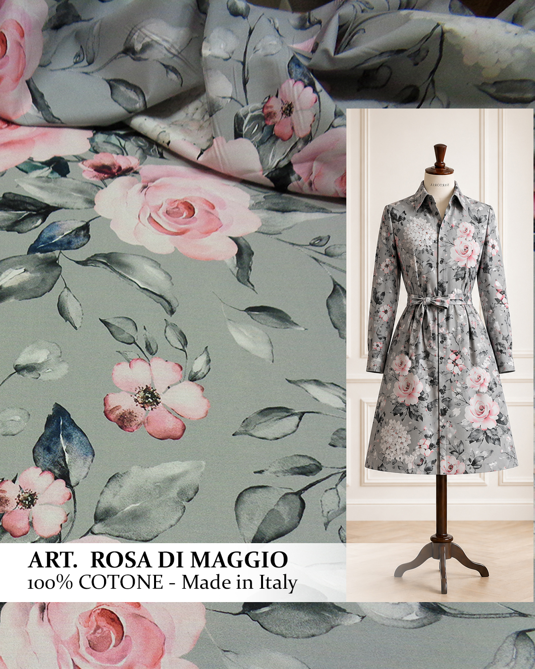 POPELINE PURO COTONE ART. ROSA DI MAGGIO