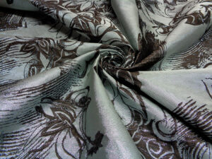 DOUBLE-FACE JACQUARD BROCADE ART. ALCHIMIA V. CHOCO / AQUAMARINE