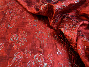 BROCADE JACQUARD SILK ART. DANISH V. BRICK / GOLD