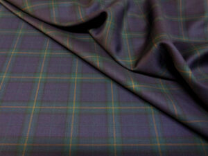PURE WORSTED WOOL SUPER 150s ART. ARCHIBALD V. SCOTTISH TARTAN V. BLUE / GREEN