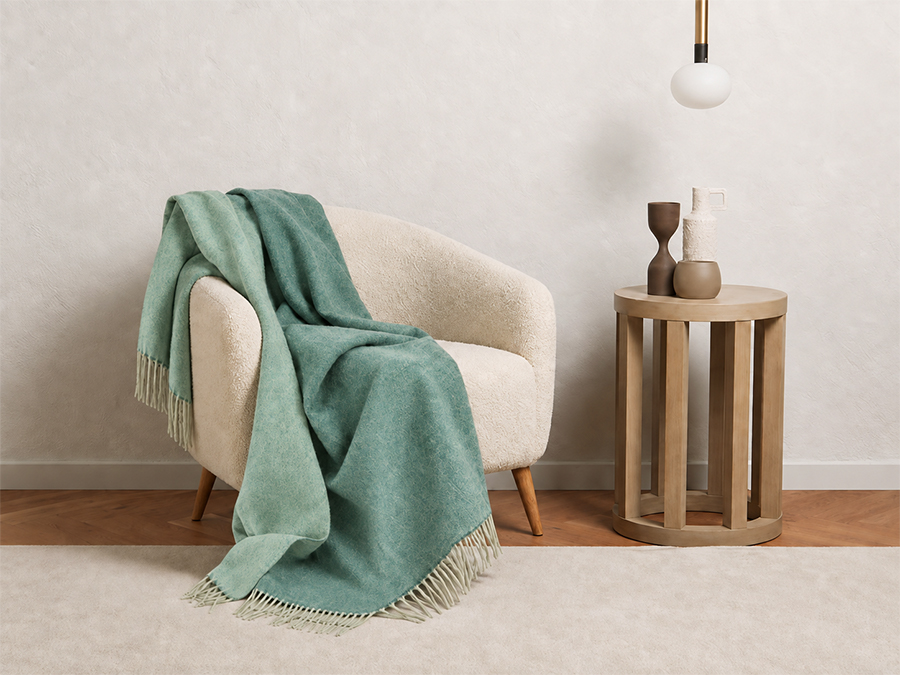 PLAID IN PURO CASHMERE CERVINIA V. ACQUAMARINA DOUBLEFACE