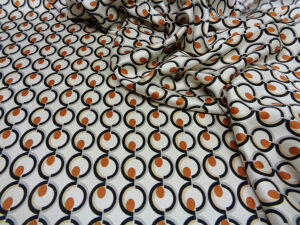 SILK & VISCOSE ART. GEOMETRIC BOWIE V. SAND / TOBACCO