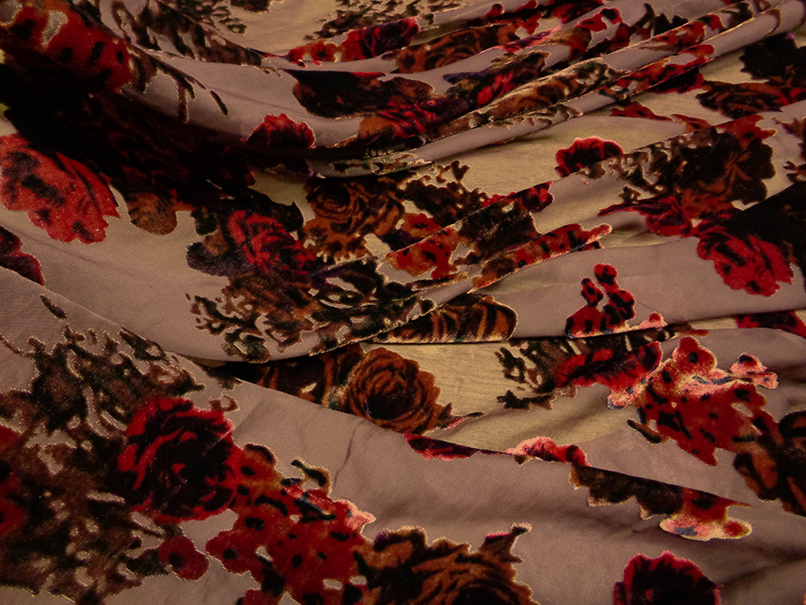 CHIFFON DEVORE' / VELVET ART. ROSALIE V. TOBACCO BROWN / BRICK - Image 5