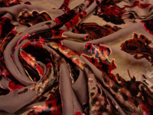 CHIFFON DEVORE' / VELVET ART. ROSALIE V. TOBACCO BROWN / BRICK