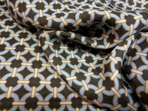 SILK AND VISCOSE CHARMEUSE ART. OSCAR V. DARK BROWN / POWDER BLUE