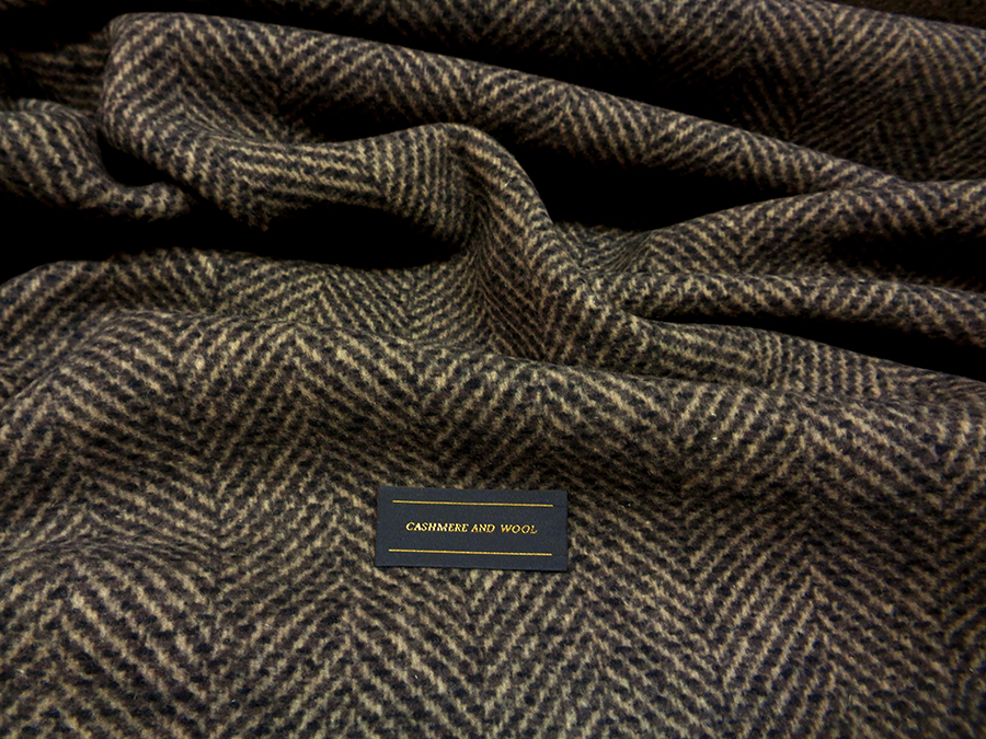 WOOL AND CASHMERE HERRINGBONE ART. DONALD V. HAZELNUT / DARK BROWN - Image 2